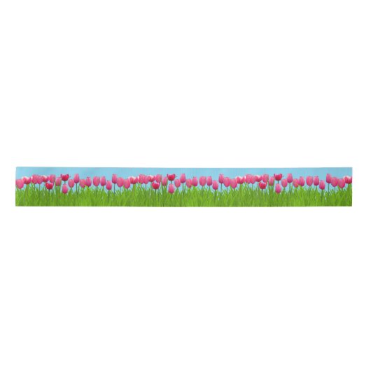 Pink Tulips Satin Ribbon Satinband (Vorderseite)