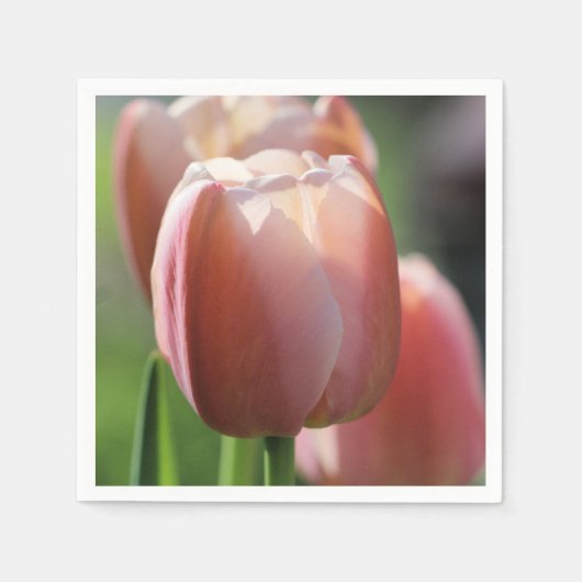 Pink Tulips Serviette (Vorderseite)