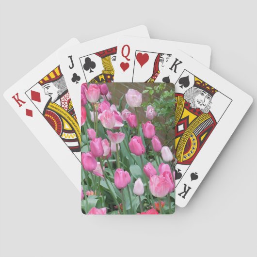 Pink Tulips Spielkarten (Rückseite)
