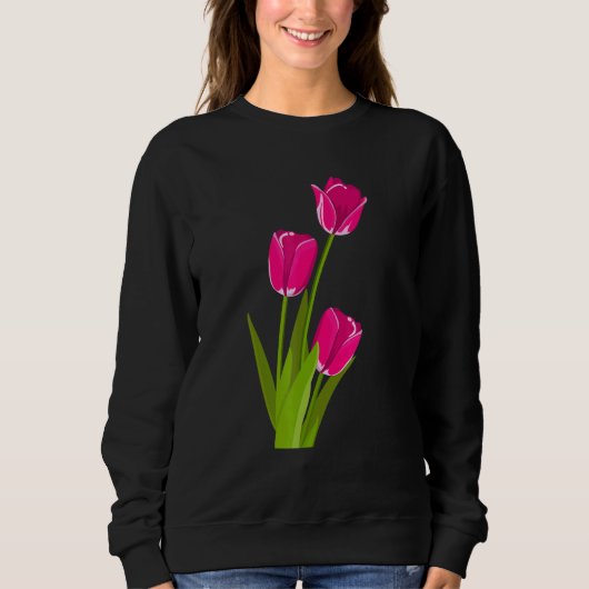 Pink Tulips Sweatshirt (Vorderseite)