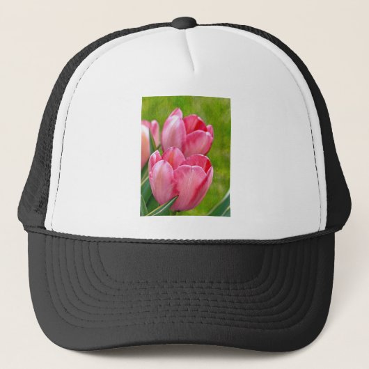 Pink Tulips Truckerkappe (Vorderseite)