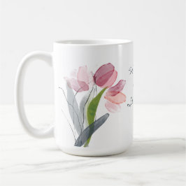 Pink Tulips Verlasse die beste Stepama-Welt Kaffeetasse
