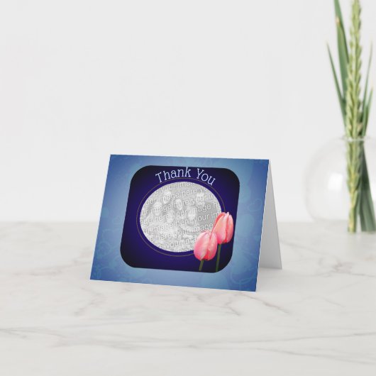 Pink Tulips Vielen Dank für Ihre Fotokarte Dankeskarte (Vorderseite)