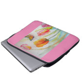 Pink Tulips Wasserfarbe Laptop Gehäuse Laptopschutzhülle (Vorne Knopf)