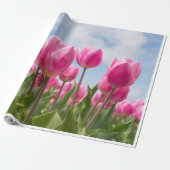 Pink Tulips Wrapping Paper  Geschenkpapier (Ungerollt)