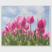 Pink Tulips Wrapping Paper  Geschenkpapier (Flach)