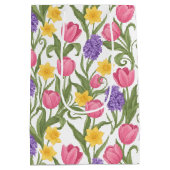 Pink Tulips, Yellow Daffodils, Purple Hyacinths Mittlere Geschenktüte (Rückseite)