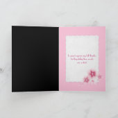 Pink Tulpe mit Perlen danke Karte (Innenseite)