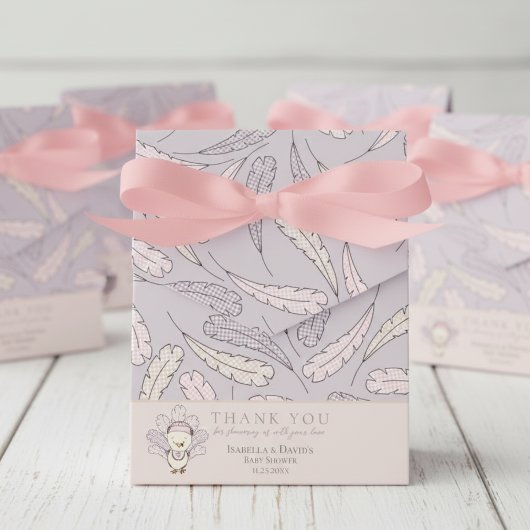 Pink Turkey & Feathers Fall Girl Babydusche Geschenkschachtel