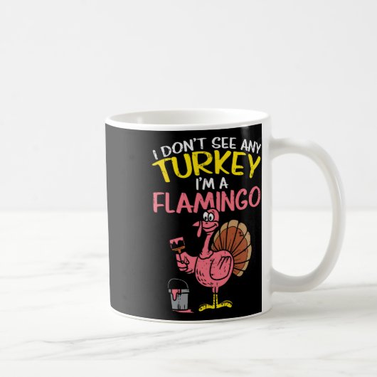 Pink Turkey Flamingo Fun Erntedank Tierpark Lover Kaffeetasse (Rechts)
