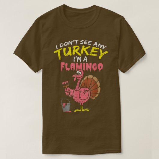 Pink Turkey Flamingo Funny Erntedank Animal Lov T-Shirt (Design vorne)
