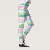Pink Türkis Blue Lime Green Kariert Tartan Karo Leggings (Rechts)