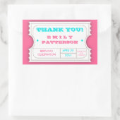 Pink Türkis Carnival Danke Ticket Sticker (Tasche)