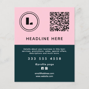 Pink Türkis minimalistischer Salon Flyer