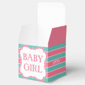 Pink Turquois Stripes Baby Dusche Box 2"x 2" Geschenkschachtel (Geöffnet)