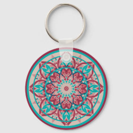 Pink & Turquoise Boho Mandala Schlüsselanhänger