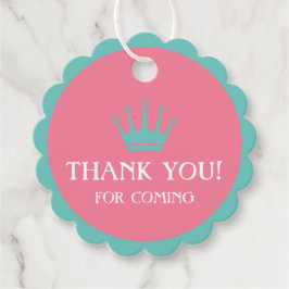 Pink & Turquoise Kinderdusche Vorzugstriche mit Kr Geschenkanhänger