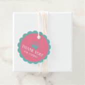 Pink & Turquoise Kinderdusche Vorzugstriche mit Kr Geschenkanhänger (Beispiel)