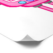 Pink & Turquoise Roboter Wall Art Poster (Ecke)