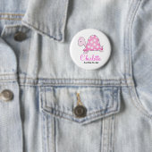 PINK TURTLE BABY SHOWNAME TAG-TASTE BUTTON (Beispiel)