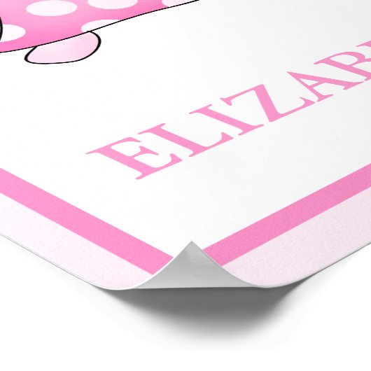 PINK TURTLE INDIVIDUELLE NAME DRUCKEN POSTER (Ecke)