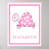 PINK TURTLE INDIVIDUELLE NAME DRUCKEN POSTER (Vorne)