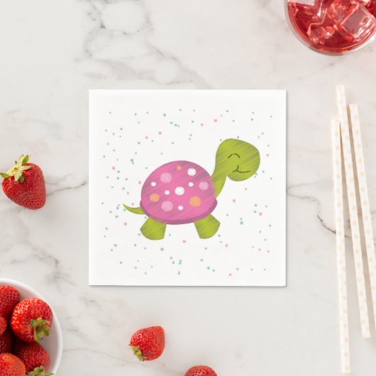 Pink Turtle Party Napkin Serviette (Beispiel)