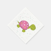 Pink Turtle Party Napkin Serviette (Ecke)