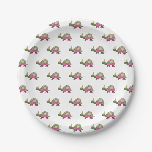 Pink Turtle Party Teller (Vorderseite)