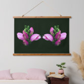 Pink Turtlehead-Blumen Zwillinge Wandteppich Mit Holzrahmen (Schlafzimmer)