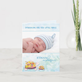 Pink Turtles Baby Boy Foto Geburtserklärung Ankündigung