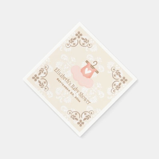 Pink Tutu Ballerina Babydusche Serviette (Ecke)