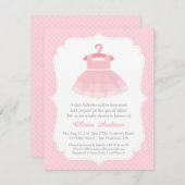 Pink Tutu Ballerina Girl Kinderdusche Einladungen (Vorne/Hinten)
