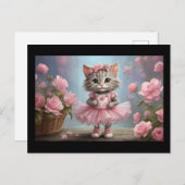 Pink Tutu Ballerina Kitten Postkarte (Vorne/Hinten)