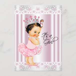 Pink Tutu Ballerina Pearl and Lace Baby Dusche Einladung