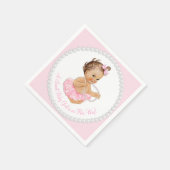 Pink Tutu Ballerina Pearl Baby Dusche Serviette (Ecke)