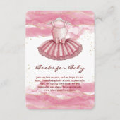 Pink Tutu Gold Glitzer Kinderdusche Begleitkarte (Vorderseite)