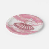 Pink Tutu Gold Glitzer Kinderdusche Pappteller (Schrägansicht)