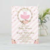 Pink Tutu Kinderdusche Einladung Ballerina Ballett (Stehend Vorderseite)