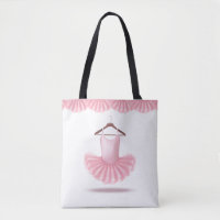 Pink Tutu Niedlich Ballerina Giro Name Tote Beutel
