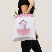 Pink Tutu Niedlich Ballerina Giro Name Tote Beutel Tasche (Von Nahem)