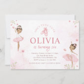 Pink Tutu Niedlich Ballet Dancer Ballerina Geburts Einladung (Vorderseite)