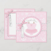 Pink Tutu & Snowflakes Danke Karte (Vorne/Hinten)