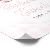 Pink Tutu Teddy Bear Baby Shower Sweets Table Sign Poster (Ecke)