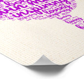 Pink Twin Mama Leaf Shaped Word Cloud Poster (Ecke)