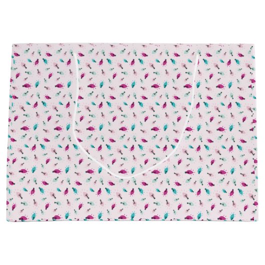 Pink Twinkle Lights Große Geschenktasche Geschenktüte (Vorderseite)