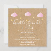 Pink Twinkle Sprinkle Little Star Baby Dusche Boho Einladung (Vorderseite)