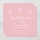 Pink Twinkle Twinkle Little Star Baby Dusche Einladung (Vorne/Hinten)