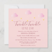 Pink Twinkle Twinkle Little Star Baby Dusche Einladung (Vorderseite)