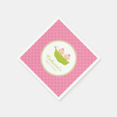Pink Two Peas in Pod Baby Shooting Paper Napkin Serviette (Ecke)